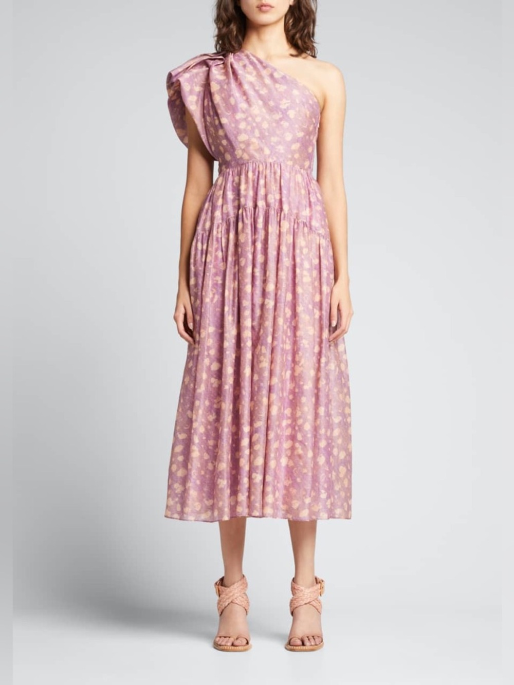 ULLA JOHNSON
Athena Gathered One-Shoulder Dress (size 2)